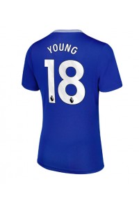 Everton Ashley Young #18 Voetbaltruitje Thuis tenue Dames 2024-25 Korte Mouw